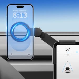 Magnetic Phone Mount for Tesla Model Y Juniper Model 3 Highland Cybertruck for MagSafeStrongest Magnet Power Screen Phone Mount for Tesla Model Y/3/Cybertruck Accessories Matte