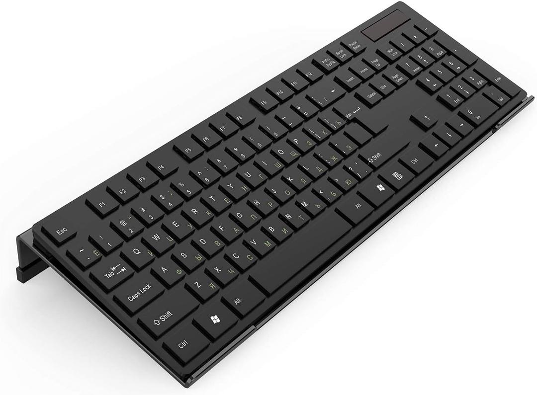 Acrylic Tilted Computer Keyboard Stand for Ergonomic Typing, Keyboard Tray Holder with Silicone Non-Slip Case, Black (17"x5.5"x1.5"H Full Size-BLACK)