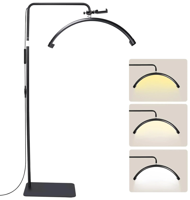 Vertical LED Moon Light HD-M6X – Adjustable Height, 360° Rotatable with Remote Control, Dimmable Light for Eyelash Extensions, Makeup, Reading & Beauty Tasks