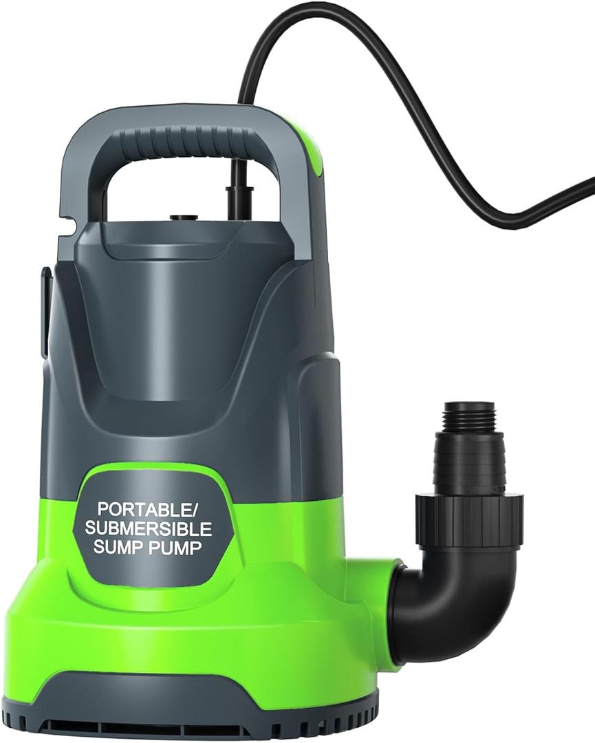 Water Pump Submersible Sump Pump 1.4HP 5400GPH Portable Electric Water Pump Utility Pump for Pool Draining Flood Basement Hot Tub Pond