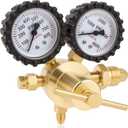 Nitrogen Regulator, 0-800PSI Nitrogen Regulator HVAC with CGA580 Inlet, 1/4" Male Flare Outlet Connection, Nitrogen Tank Regulator for HVAC Purging, Leak Checking, Pressure Testing, Welding