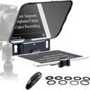Desview T3 Teleprompter Teleprompter with Remote Control Work with iPad/Tablet/Smartphone up to 10 inch High Display Mirror Support Wide Angle Lens Great Partner for Live Streaming