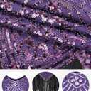 YESSA 1920s Flapper Dresses for Women Great Gatsby Dress Roaring 20s Costumes Sequin Harlem Nights Dress with 20s Accessories (Purple, S)