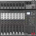 Depusheng DT8 Professional Mixer Sound Board Console 8 Channel Desk System Interface Digital USB Computer MP3 Input 48V Phantom Power Stereo DJ Studio FX Steel Chassis,Black