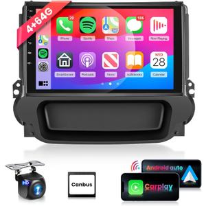4G 64G DSP 32EQ Car Stereo for Chevy Malibu 2009-2014 Radio with 9inch 1280X720P IPS Touch Screen/Wireless CarPlay/5.0 Bluetooth/Android Auto/WiFi/RDS FM/GPS/AI Voice/MirrorLink/AHD Rear Camera