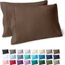 Bare Home Microfiber Pillow Cases - Standard Size Set of 2 - Cooling Pillowcases - Double Brushed - Cocoa Pillowcases 2 Pack - Easy Care (Standard Pillowcase Set of 2, Cocoa)