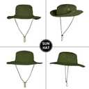 Sun Hats for Men Women Boonie Hat Foldable Fishing Hat UPF 50+ Bucket Hat for Fishing Hiking Garden Safari Beach (Green)