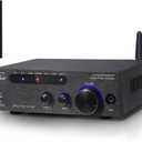 AK3116 Stereo Receivers Amplifier Home Audio, Bluetooth 5.3 Dual TPA3116 Chips Stereo Amplifier 2 Channel 100W x2 Mini Class D Integrated Bluetooth Audio Receiver w/USB AUX Opt Input