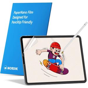 MOBDIK 2 Pack Paperfeel Screen Protector Compatible with iPad Pro 11 (2022&2021&2020&2018)/ iPad Air 5th & Air 4th Generation(10.9 Inch), Crafted for Natural Writing, Anti Glare, Easy Installation | (10.9 Inch), Anti Glare, Easy Installation