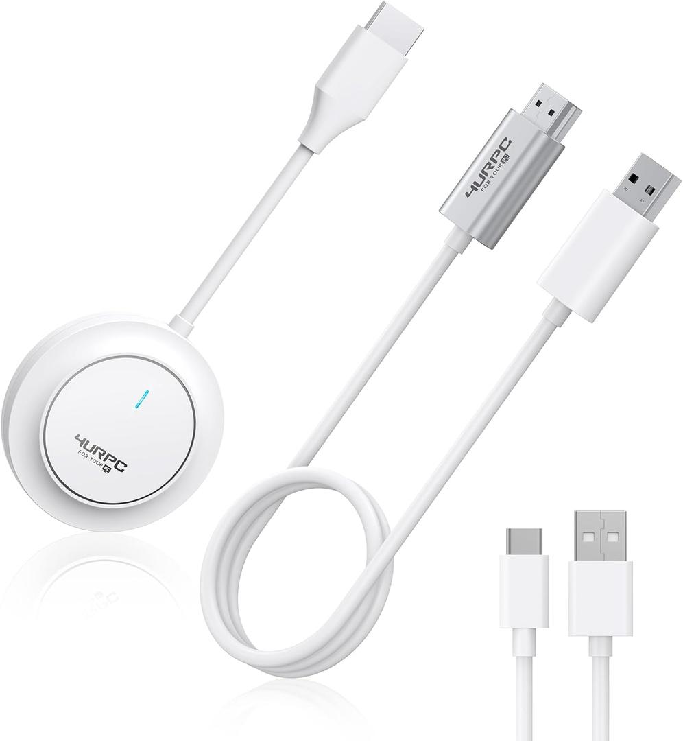 Wireless HDMI Transmitter and Receiver, 4K Decode 1080P Output Wireless Display Adapter 100FT, 2.4G/5G Plug & Play Portable Media Player, Stream Video and Audio to Monitor/TV from Laptop/Game Console