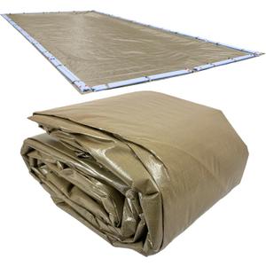 Robelle 25 x 45 ft Professional Defender Pool Cover for Inground Pools | Tan Winter Cover, 5 ft Overlap (30 x 50ft Cover Size), Solid 12 x 12 Scrim, 3.7 oz/yd2, Style: 572545R-ROBA