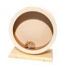 Hamster Wooden Silent Wheel, Small Animal Exercise Wheel Accessories, Quiet Spinner Hamster Running Wheels Prevent Depression Toys for Hamsters, Gerbils, Mice and Other Small Pets (S)