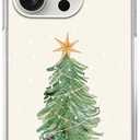 Watercolor Christmas Tree Phone Case Compatible with iPhone 16 Pro Max, Aesthetic Christmas Phone Case for iPhone 16 Pro Max, Cool TPU Shockproof Case Cover