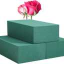 FLOFARE Pack of 3 Floral Foam Blocks Each (6"L x 3.38"W x 1.85"H) Green Wet & Dry Flower Foam for Fresh & Artificial Flower Arrangement, Plant Foam, Florist Supplies for DIYs, Arts, Crafts & Weddings