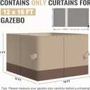 COWVIE 4-Panel 12' x 16' Gazebo Replacement Curtains, Patio Privacy Sidewalls with Double Zipper, Replacement for Outdoor Gazebo Canopy (Curtain Only)