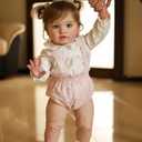 KAWAYII 26 Inch Reborn Toddler Baby Doll Princess Girl Realistic Newborn Doll Silicone Soft Vinyl Real Looking Reborn Baby Doll Toy Lifelike Set for Kids Age 3+ (Pippa)