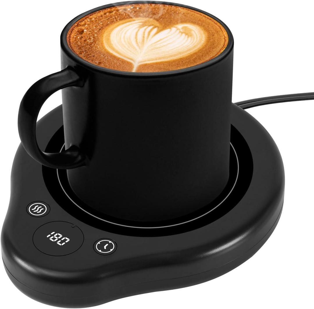 Mug Warmer, 3 Temperature Settings Coffee Mug Warmer, 2-12H Timed Settings Coffee Warmer, Digital Display Mug Warmer for Desk with Touch Control, 25W Coffee Cup Warmer for Tea, Coffee, Milk, Candles