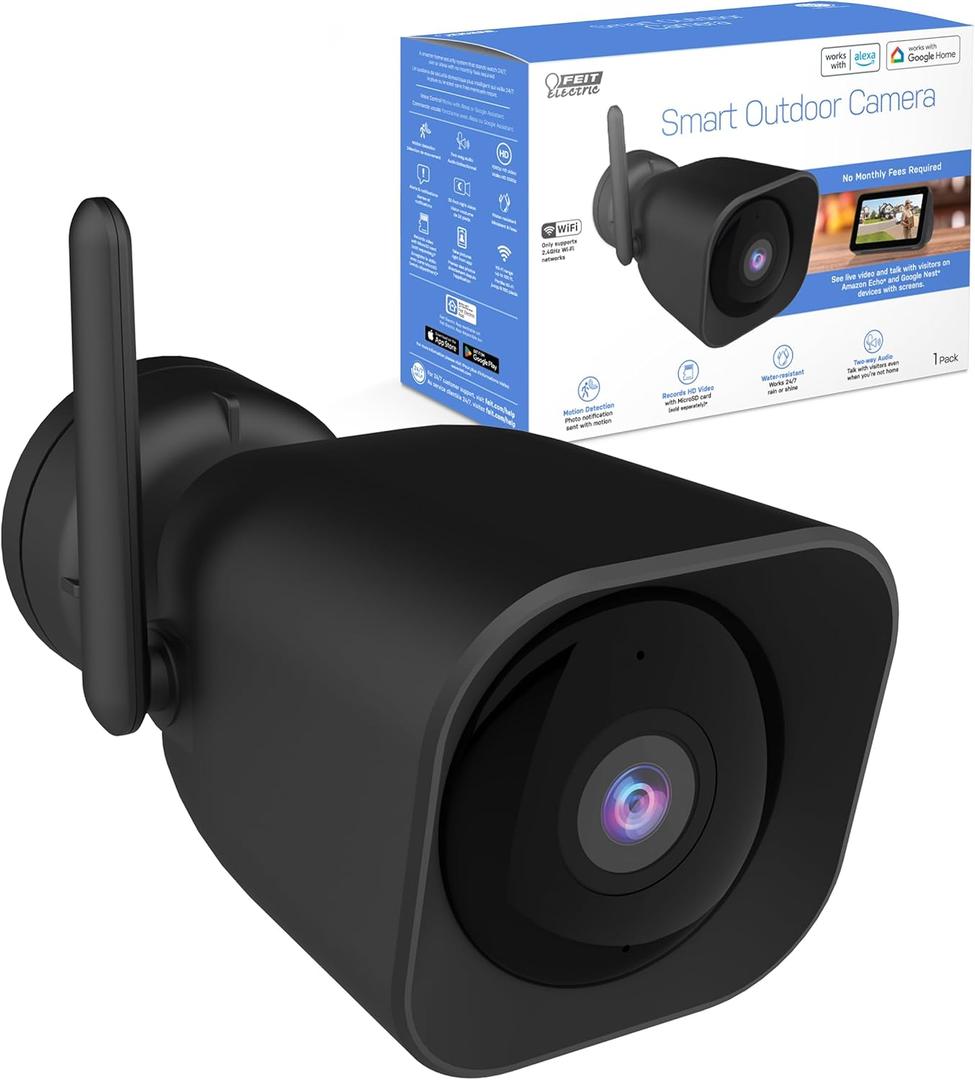 Feit Electric CAM/WM/WiFi 1080p HD Outdoor WiFi Smart Home Security Camera with Night Vision (Black)