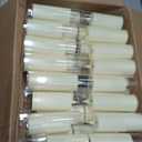  Flickering Flameless Candles Battery Operated with Remote and 2/4/6/8 H Timer Plexiglass Led Pillar Candles with Realistic Moving Wick Candles for Home Decor Pack of 48(D2.2"xH 5"6"7")(Ivory)-  