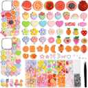 4175 Pcs Junk Case Charms Kit - Cute Charms for Junk Phone Cases with Storage Box and Tweezers, Flatback Resin Slime Charm for Nail Art DIY Crafts Jewelry Personalized Decor