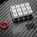 Cherry MX Switch Tester 12-Key Mechanical Keyboard Sampler Switch Testing Tool with Keycap Puller and 24 O Rings, 40A-L & 40A-R (Printed PBT Keycap)