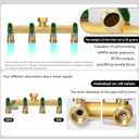 Garden Hose Splitter, 3/4 Rust and Freeze Resistant Outdoor Hose Manifold with 4 green Extra Long Handles Faucet Adapter-Heavy Duty Brass 4-Way Valve