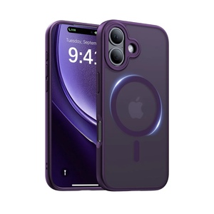 Magnetic for iPhone 17 Case,[Anti-Slip][Compatible with MagSafe][Military Grade Drop Protection] Shockproof Protective Translucent Matte Phone Case for iPhone 17 Case,Deep Purple