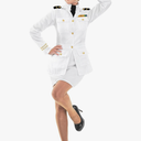 fun shack Boat Captain Costume for Women, Navy Sailor Outfit, Nautical Captain Attire, Perfect for Parties and Events, L