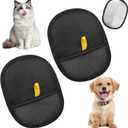 2 Pcs Pet Hair Remover Glove, Electrostatic Pet Grooming Gloves, Double Sided Pets Hair Remover for Cats & Dogs, Black