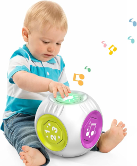 Bilingual Educational Toys for 1 Year Old Boy Girl, Musical Learning Cube Baby Toy 691218 Month, Christmas Birthday Gift for 1 Year Old Boy Girl