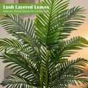 5FT Artificial Palm Tree with Thickened and Sturdy Planter, Fake Plants with Dense Foliage and Natural Colors, Faux Plant for Home Office Living Room Decor Indoor