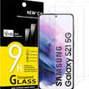 NEW'C 3 Pack Designed for Samsung Galaxy S21 5G (6.2), Screen Protector Tempered Glass, Scratch-Proof, Bubble-Free, Ultra Resistant (0.26 mm HD Ultra Transparent) 9H Hardness Glass