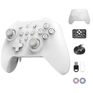 e GuliKit KK3 Controller, Kingkong 3 Controller, Hall Joystick Bluetooth Wireless Controller for Switch/Switch OLED/PC/Android/MacOS/IOS/Steam Deck, 1000Hz Polling Rate for Wins, Whi
