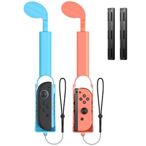 [Switch 2/1 Compatibale] 2-Pack Golf Club Hand Grips for Nintendo Switch 2/1/OLED, Hand Holder Game Accessories for Joycon, Handheld Handle for Nintendo Sports Game and for Mario Golf: Super Rush