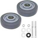 Push Cart Wheels, GLE2016 Heavy Duty PU Plate Caster Wheels Bearings Repair Kits, Shelf Replacement Wheels for Platform Trucks up to 265 Pounds (Grey, 4 Inch)