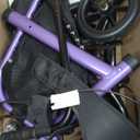 3 Wheel Rollator Walker with Seat for Slim Seniors, Padded Backrest Lightweight Foldable Walker Ideal for Elderly, 8 Inch Tri-Wheel Modern Mobility Walking Aid Aluminum, Purple