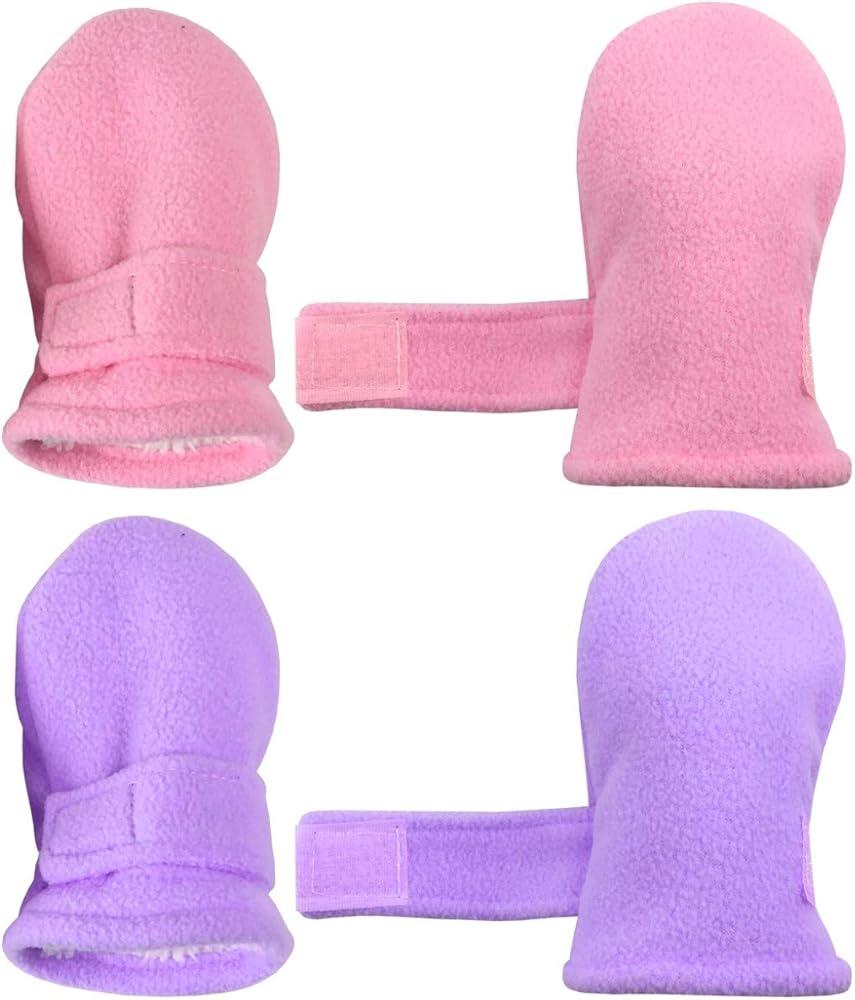N'Ice Caps Baby Toddler Mittens Kids 2 Pairs Fleece Gloves Winter Warm Sherpa Lined