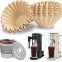 100PCS Coffee Filters and 2pack Reusable Pods for Ninja PB051 PB041 Pods and Grounds Single Serve Coffee Maker