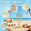 12" Gold Shiny Pineapple Summer Tree Topper with LED Lights, 11.62" H x 4.91" W