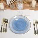 80pcs Disposable Clear Blue Plastic Plates With Gold Rim, Include 40-7 inch Dessert Plate and 40-10 inch Dinner-Plates for Party, Wedding and Birthday