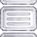 Amazing Abby Luxury Acrylic Soap Dish (Set of 3), Clear Plastic Bar Soap Holder with Drainage Ridges, Unbreakable Soap Tray, Great for Bathroom, Shower, Kitchen Sink, Countertop, and More