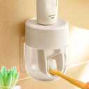 So Nice Toothpaste Dispenser Wall Mounted Bathroom Automatic Toothpaste Squeezer,Visualization of Toothpaste Flow Rate (White&transparent)