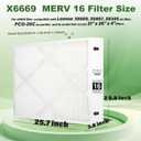 X6669 MERV 16 Filter 21x26x4 Air Filter Compatible with Lennox X6669,X6667 MERV 16 Filter 21x26x4 PCO-20C PureAir, Furnace Filter (2 Packs)