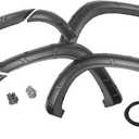 Rough Country Defender Fender Flares for Chevy Silverado 1500 (2019-2025) - Set of 4, Flat Black