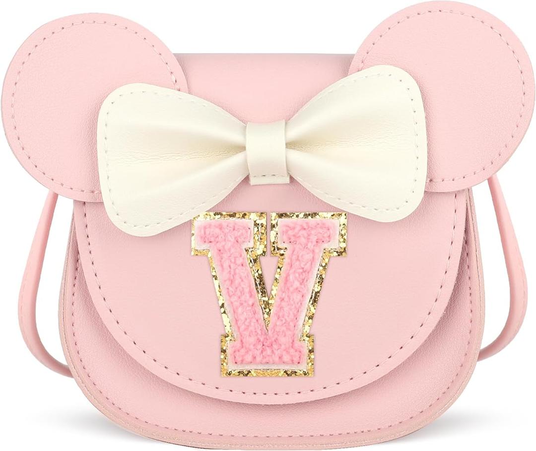 ONECOCOA Toddler Purse Gifts for Girls, Little Girl Purse Kids Wallet Crossbody Bag Toys Birthday Gift for 2 3 4 5 6-8 Year Old Girl (V, Pink)