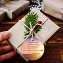 Syhood 6 Pcs Religious Christmas Ornaments Bulk Ceramic Pink Inspirational Christian Hanging Ornament Double Sided Printed Church Gifts Mother Gifts for Women Church Members, 3 Styles