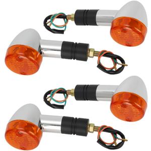 MOTOQUEEN for Kawasaki Vulcan VN 1500 1600 1700 2000 800 900 Motorcycle Turn Signal Lights Bolt 10mm 12V Front and Rear Amber 4PCS