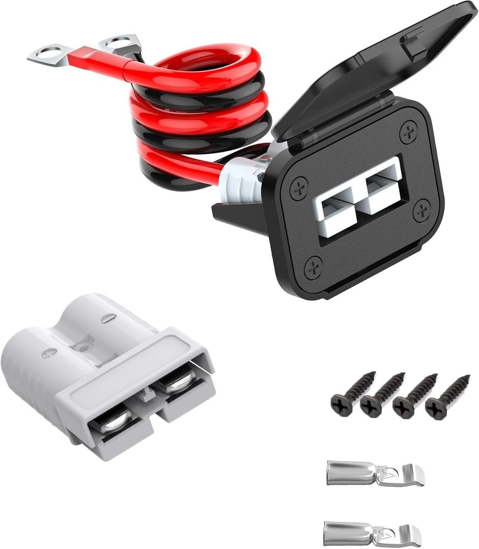 Anderson Connector,8AWG 50AMP Battery Quick Connect/Disconnect Connector, 1.64ft Battery Cable Connector, 12V-72V Winch Wiring Kit for Battery Cable Connector, RV Truck,Winch(2 Pack)