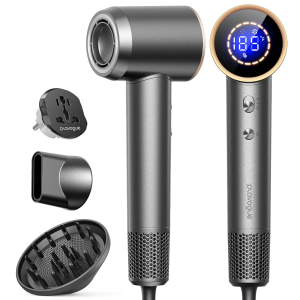 Hair Dryer,Automatic Dual Voltage Professional High-Speed Blow Dryer 160000RPM Ionic Diffuser Hair Dryer for Fast Drying, Thermo-Control Travel Hairdryer with Nozzle Diffuser Storage Bag