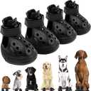 Dog Sandals, Breathable Dog Shoe for Hot Pavement, Anti-Slip & Paw Protectors Pet Shoes for Indoor/Outdoor Walking. Dog Boots for Small, Medium & Large Dogs (Black, 4PCS) (1.77"(L)x1.18"(W))